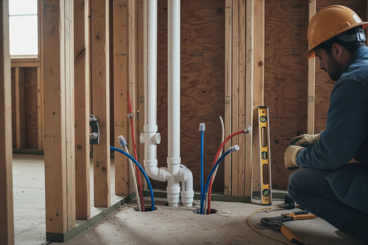 Drain and supply rough-in during Drain Cleaning in Fyffe